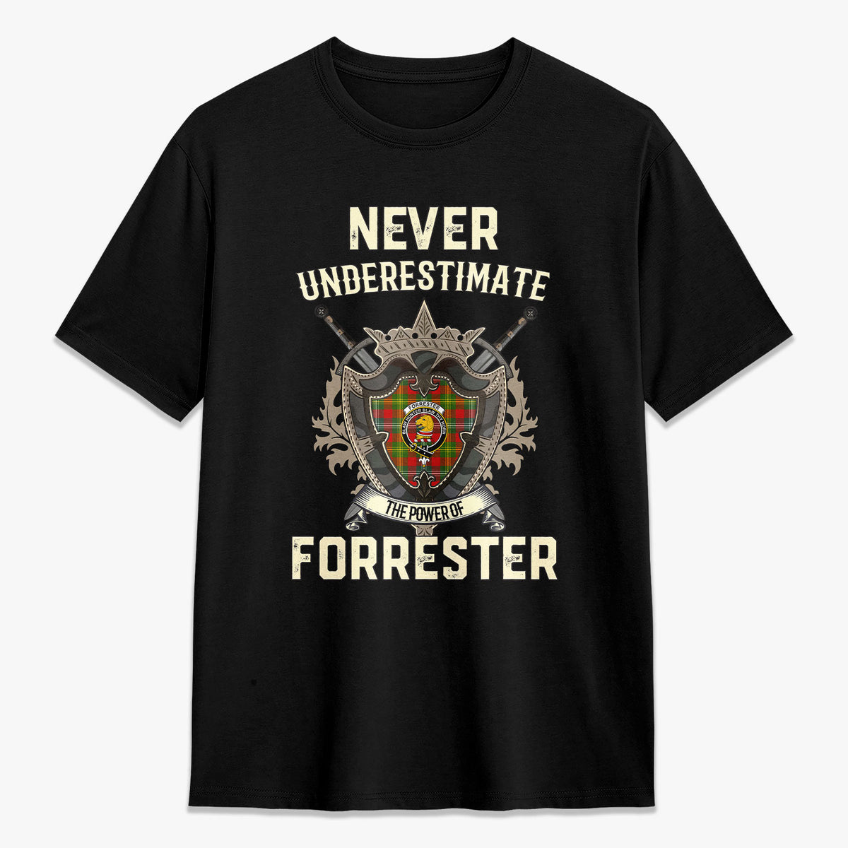 Forrester Tartan Crest 2D T-shirt - Never Underestimate Style