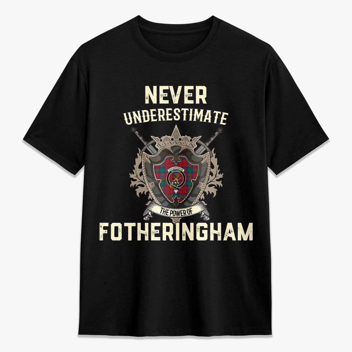 Fotheringham Tartan Crest 2D T-shirt - Never Underestimate Style