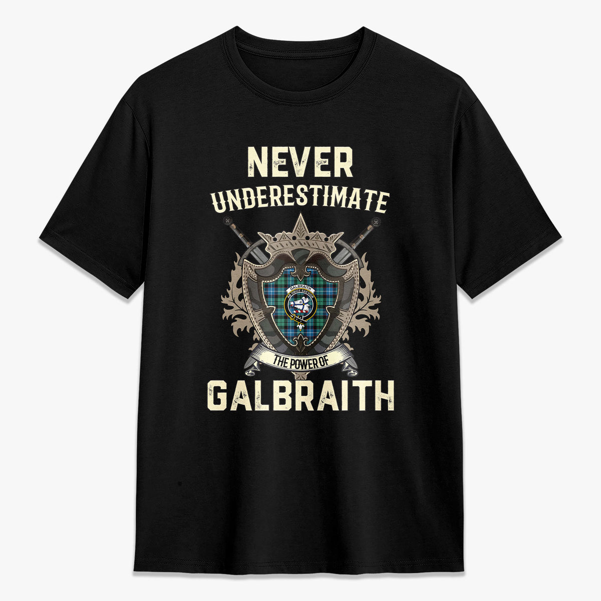 Galbraith Ancient Tartan Crest 2D T-shirt - Never Underestimate Style