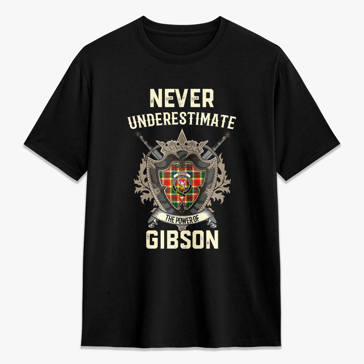 Gibson Tartan Crest 2D T-shirt - Never Underestimate Style
