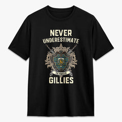 Gillies Ancient Tartan Crest 2D T-shirt - Never Underestimate Style