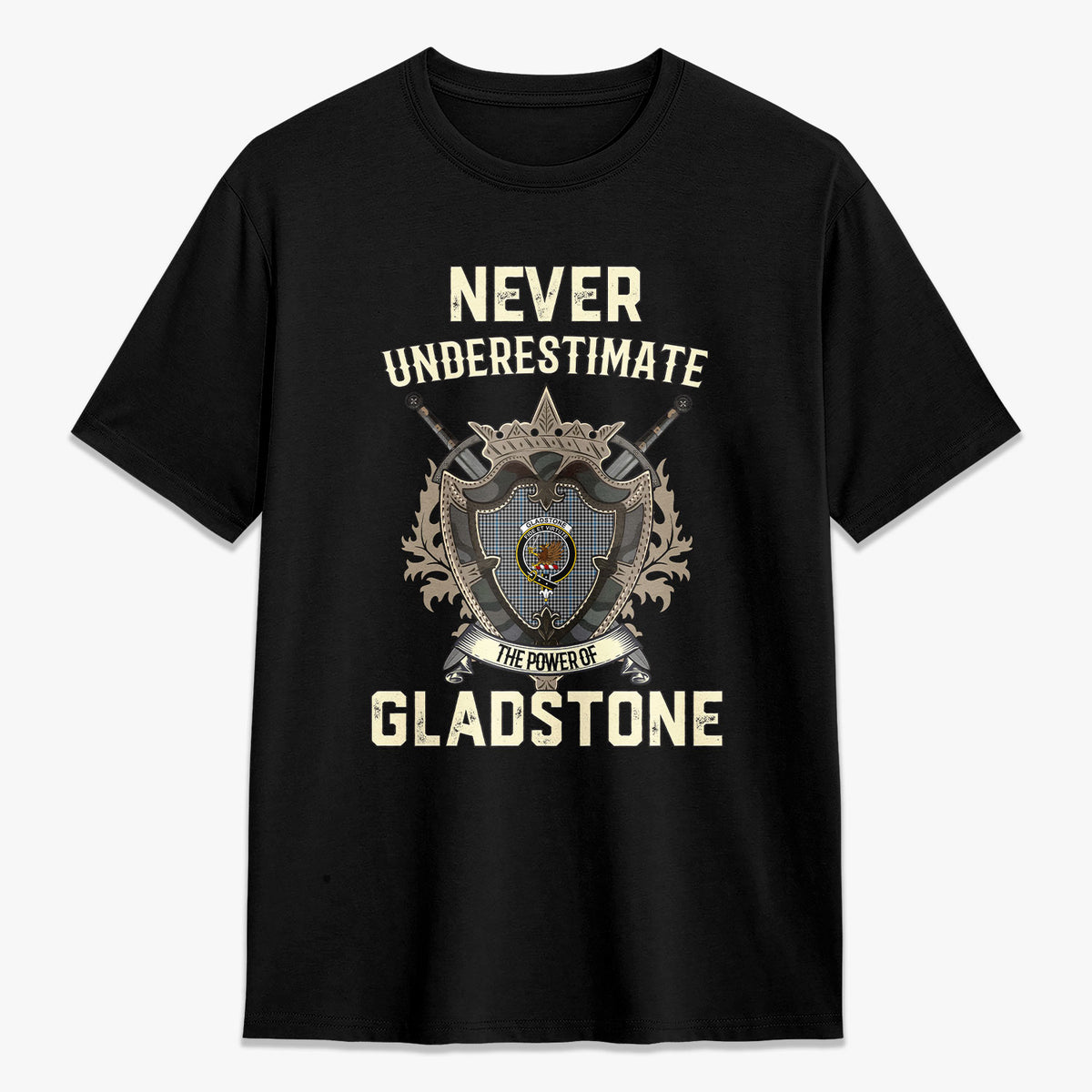 Gladstone Tartan Crest 2D T-shirt - Never Underestimate Style