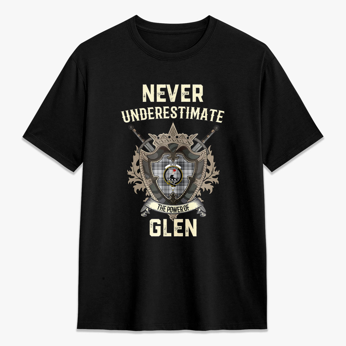 Glen Tartan Crest 2D T-shirt - Never Underestimate Style