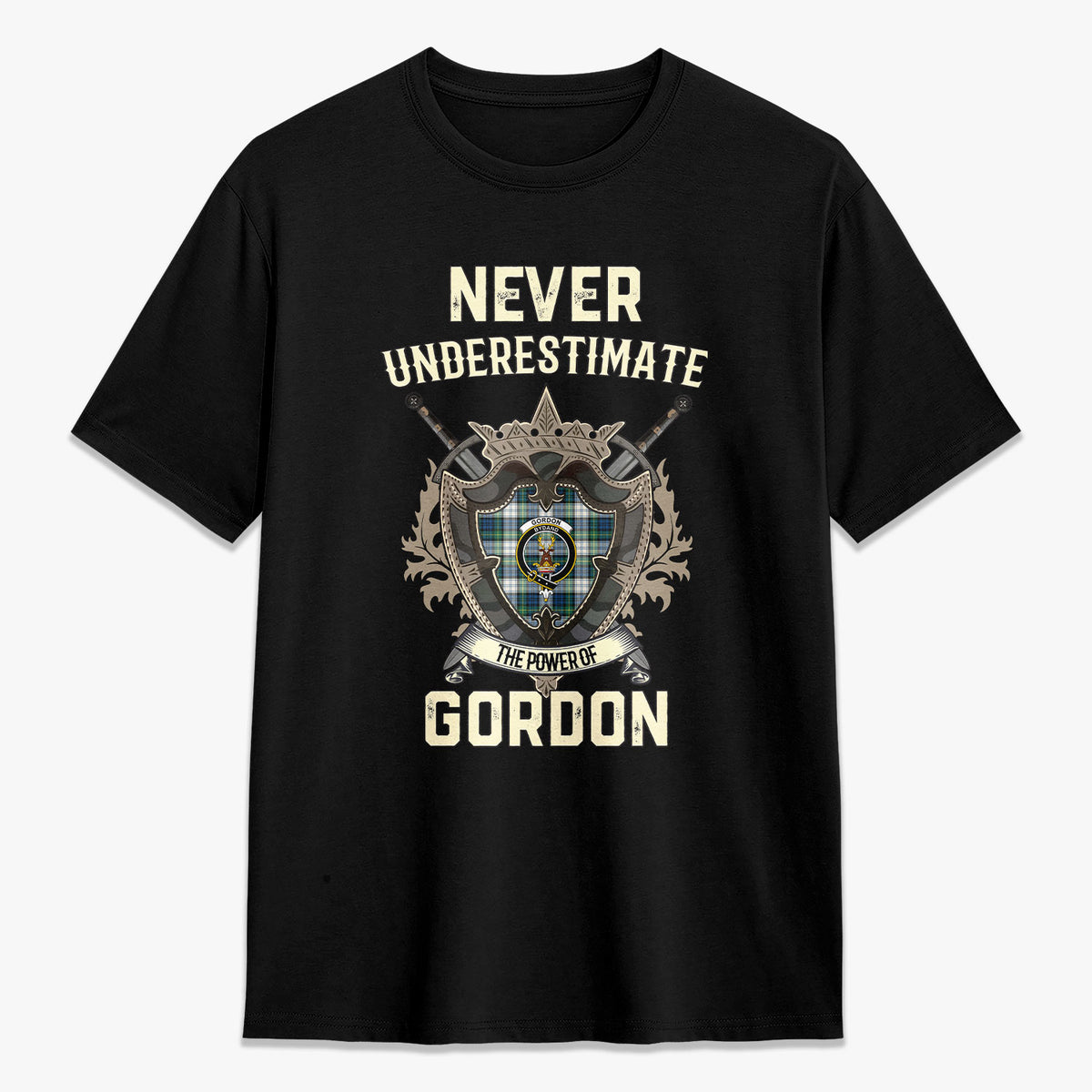 Gordon Dress Ancient Tartan Crest 2D T-shirt - Never Underestimate Style