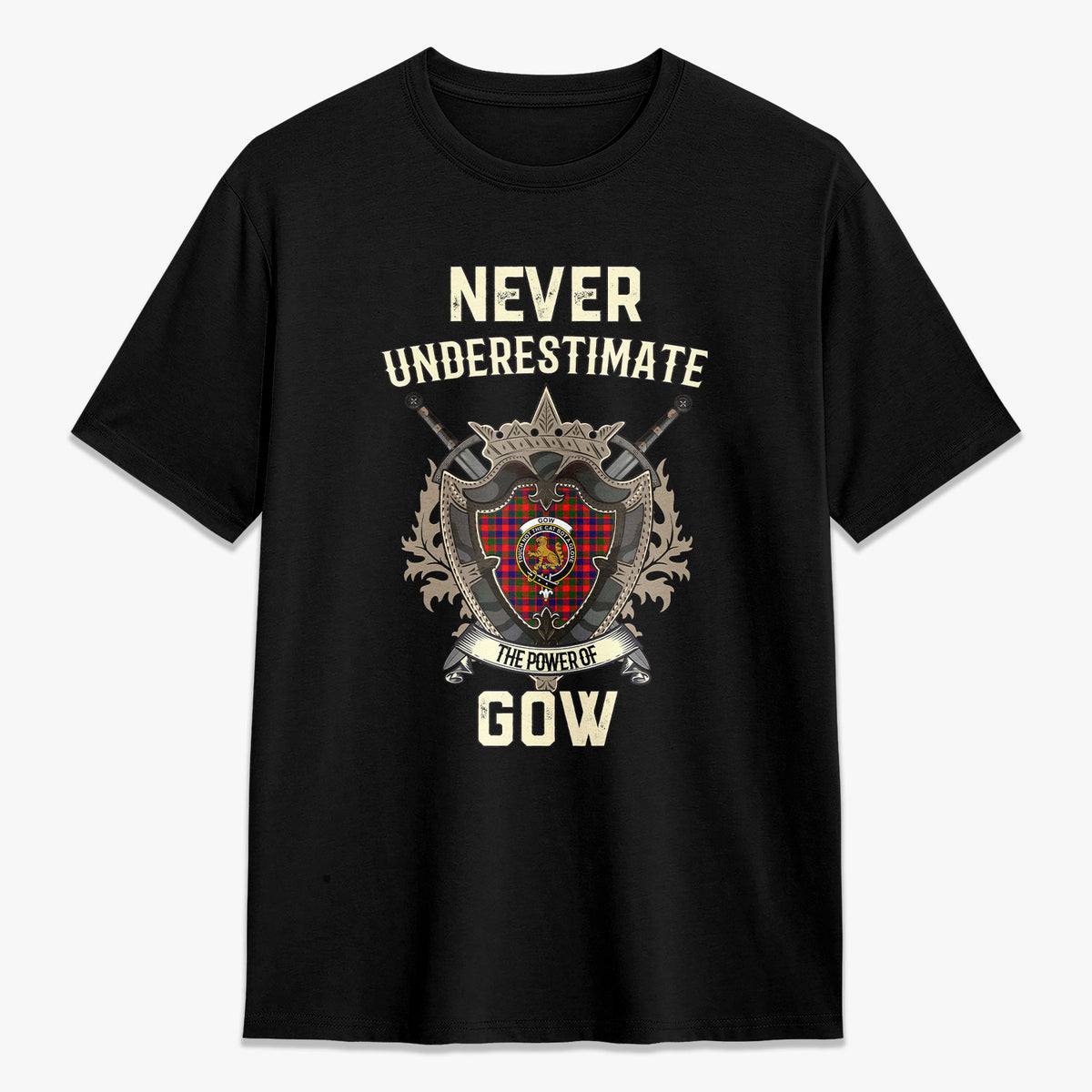Gow (or McGouan) Tartan Crest 2D T-shirt - Never Underestimate Style