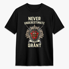 Grant Modern Tartan Crest 2D T-shirt - Never Underestimate Style