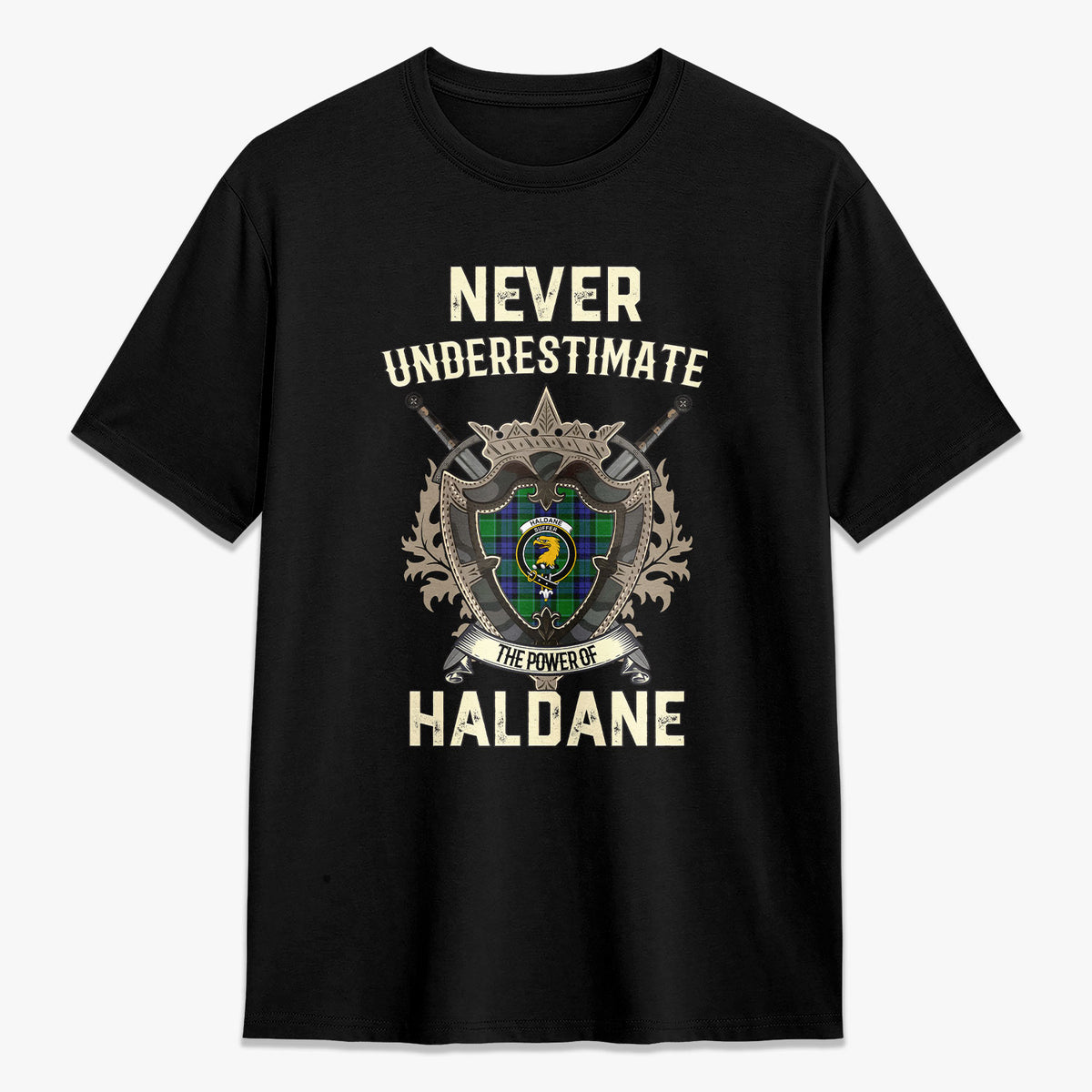 Haldane Tartan Crest 2D T-shirt - Never Underestimate Style