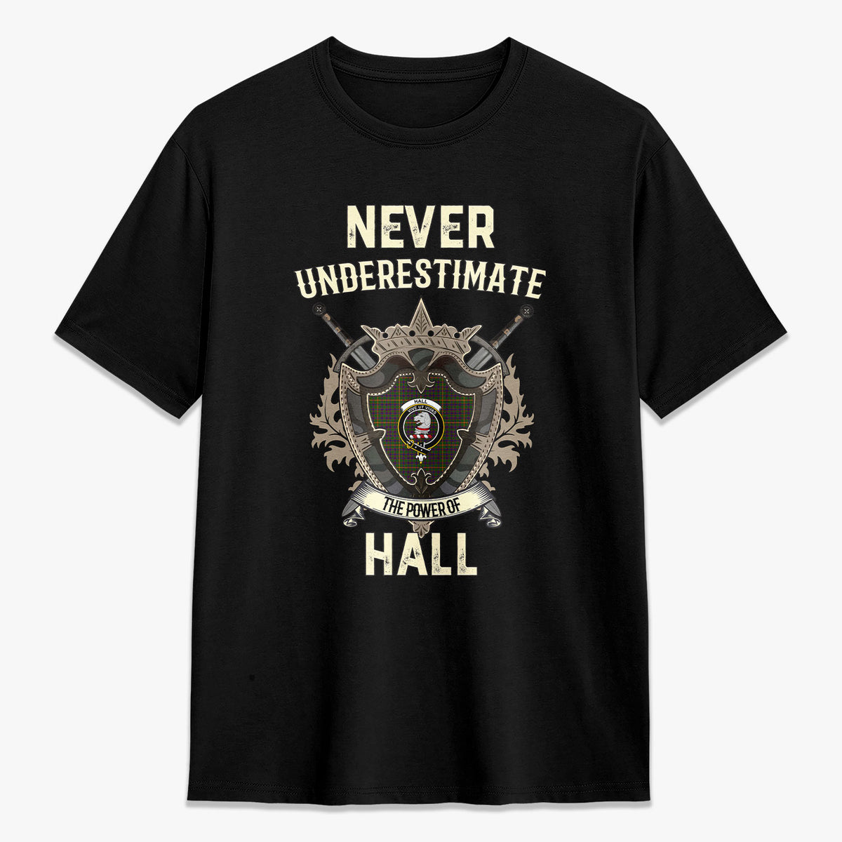 Hall Tartan Crest 2D T-shirt - Never Underestimate Style