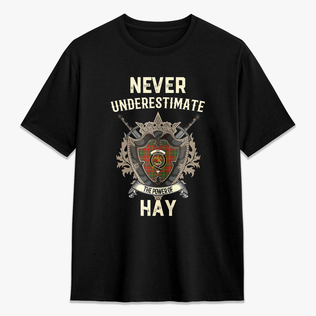 Hay Ancient Tartan Crest 2D T-shirt - Never Underestimate Style
