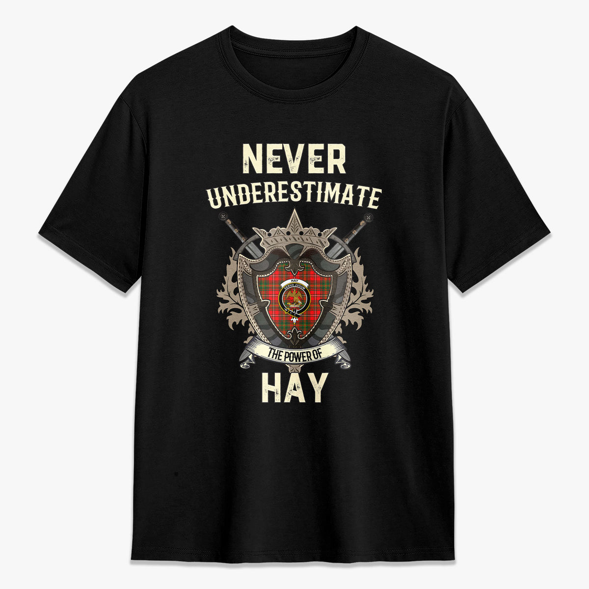 Hay Modern Tartan Crest 2D T-shirt - Never Underestimate Style