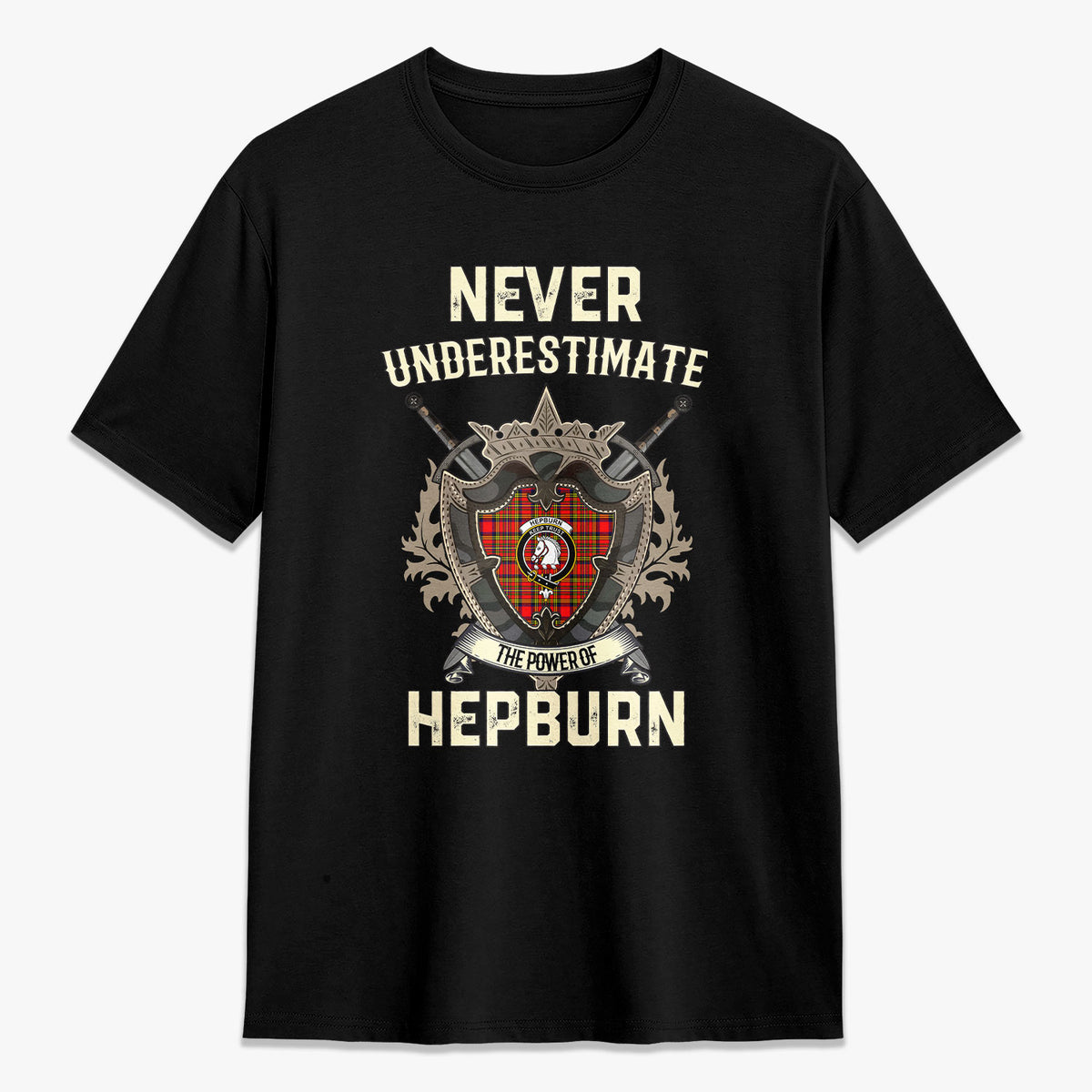 Hepburn Tartan Crest 2D T-shirt - Never Underestimate Style