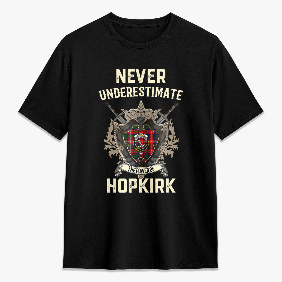 Hopkirk Tartan Crest 2D T-shirt - Never Underestimate Style
