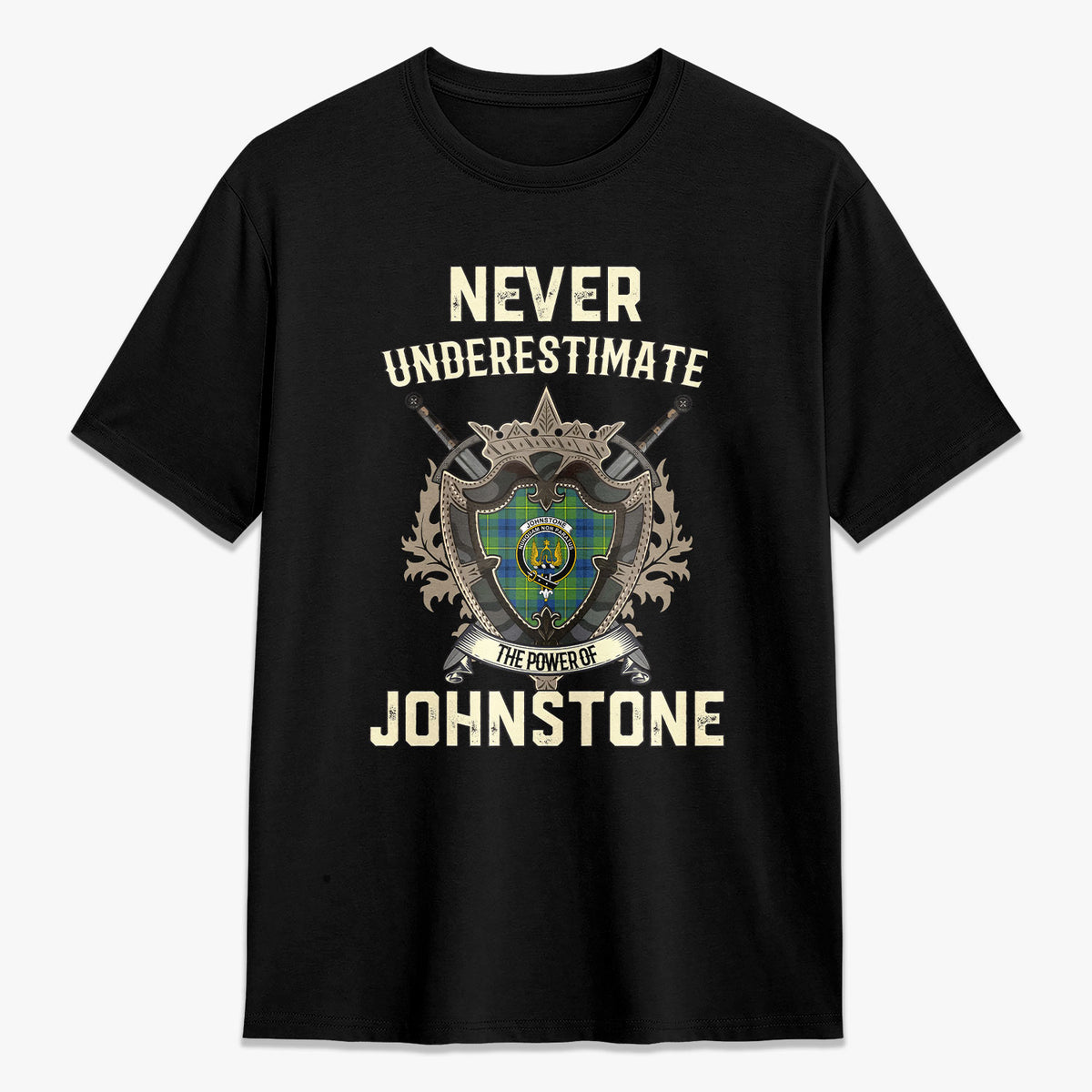 Johnstone Ancient Tartan Crest 2D T-shirt - Never Underestimate Style