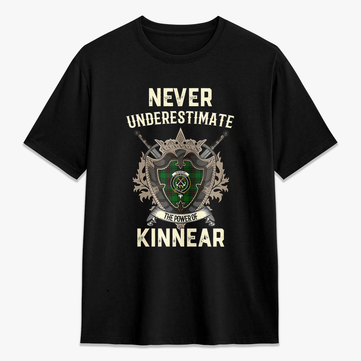 Kinnear Tartan Crest 2D T-shirt - Never Underestimate Style