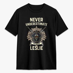 Leslie Hunting Modern Tartan Crest 2D T-shirt - Never Underestimate Style