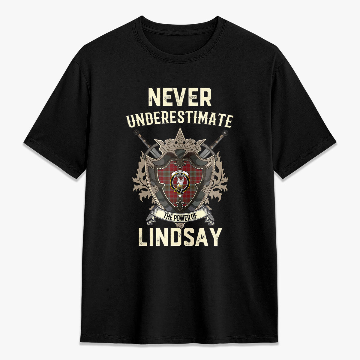 Lindsay Weathered Tartan Crest 2D T-shirt - Never Underestimate Style
