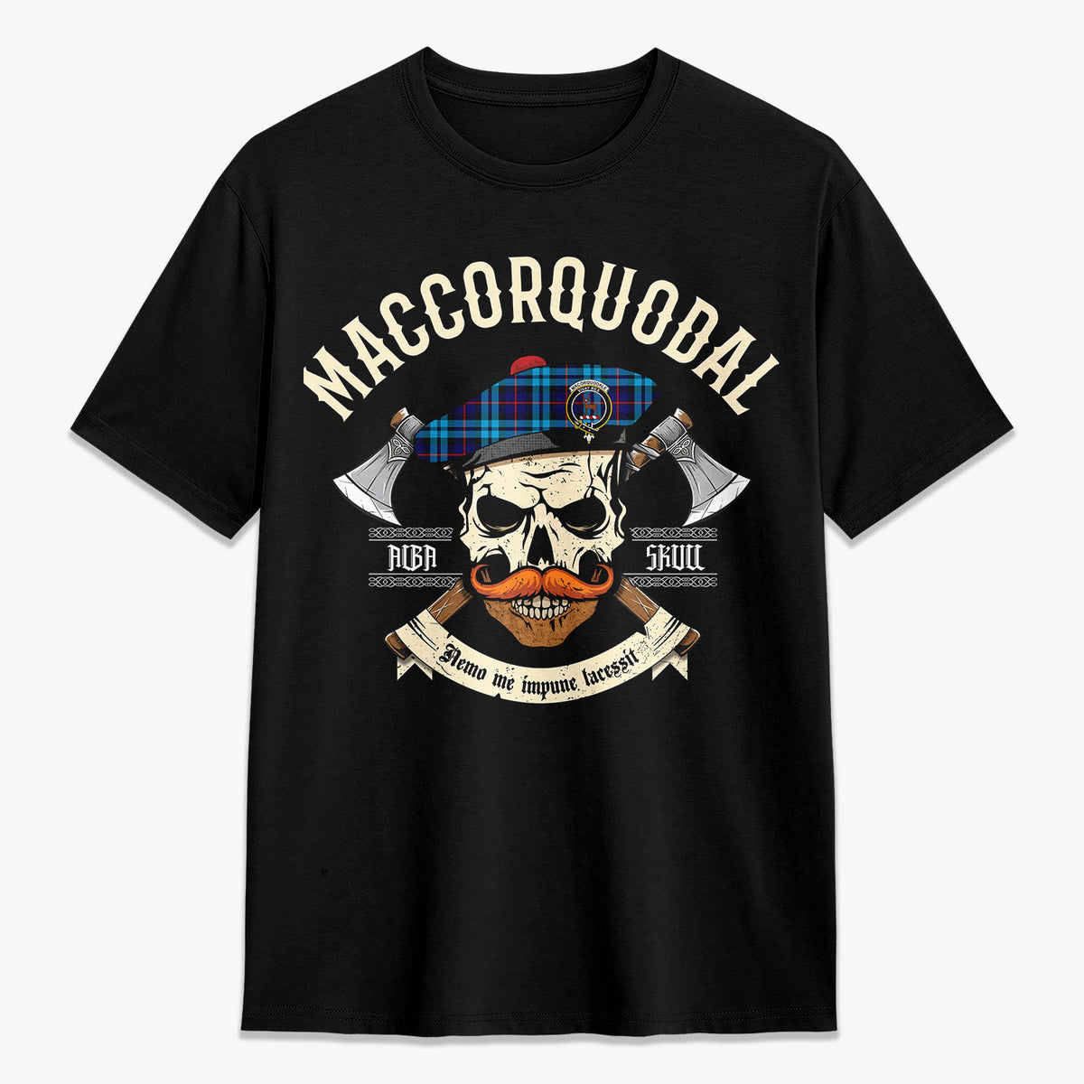 MacCorquodale Tartan Crest 2D T-shirt - Alba Skull Style