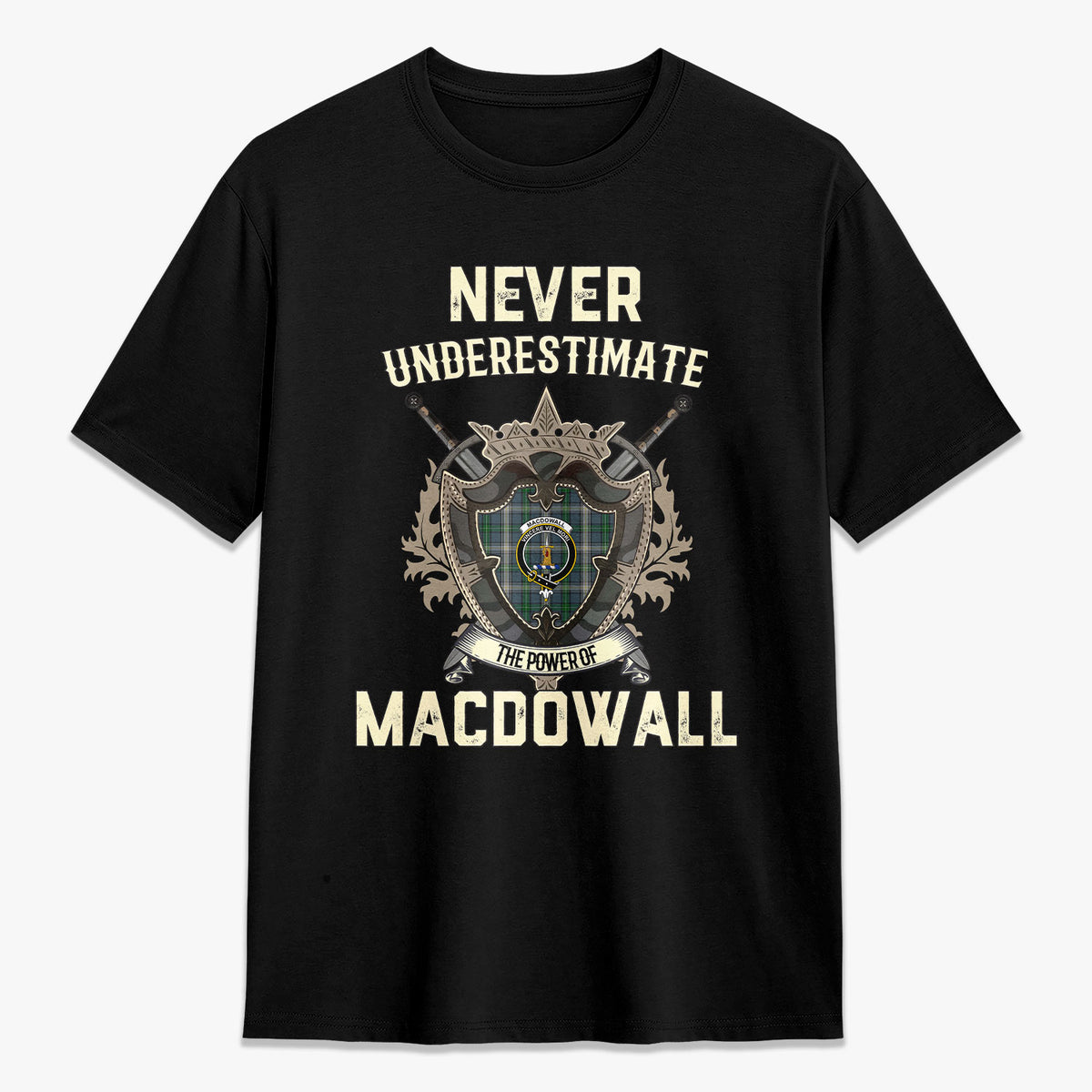 MacDowall Tartan Crest 2D T-shirt - Never Underestimate Style