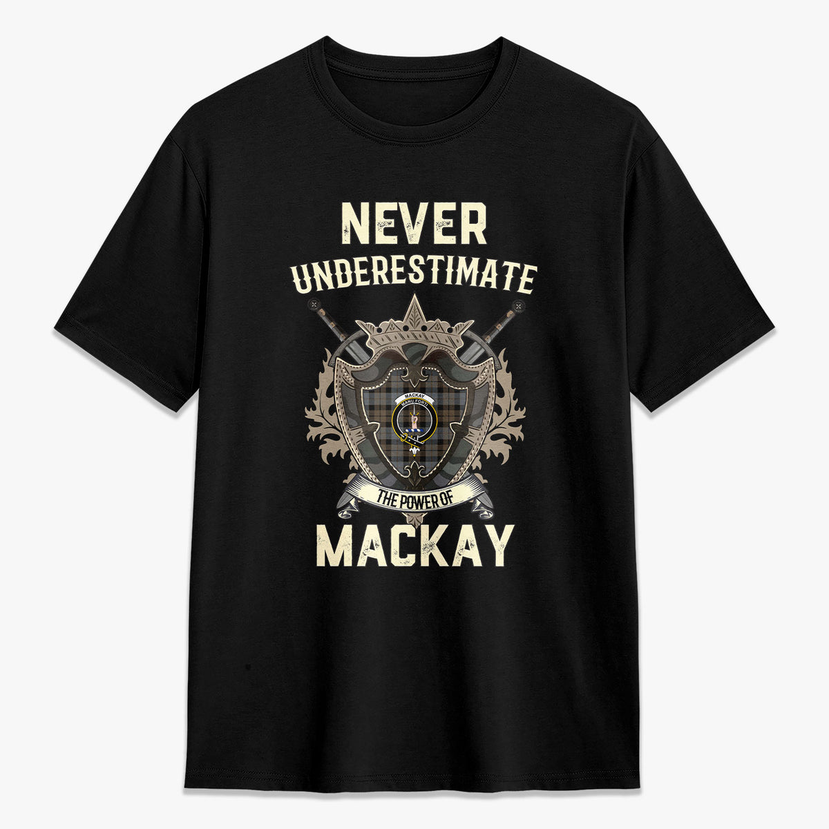 MacKay Weathered Tartan Crest 2D T-shirt - Never Underestimate Style