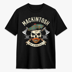 MacKintosh Hunting Ancient Tartan Crest 2D T-shirt - Alba Skull Style