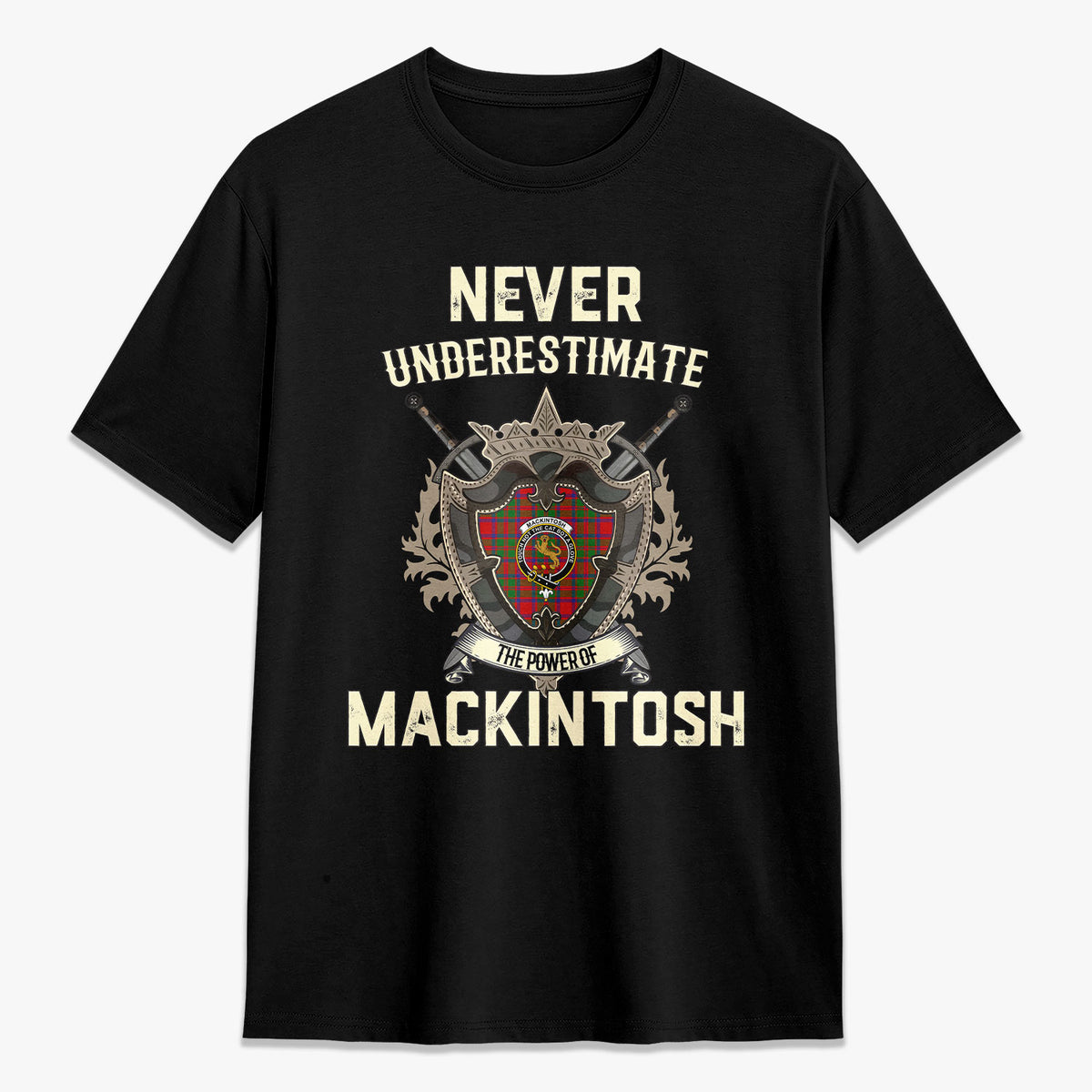MacKintosh Modern Tartan Crest 2D T-shirt - Never Underestimate Style