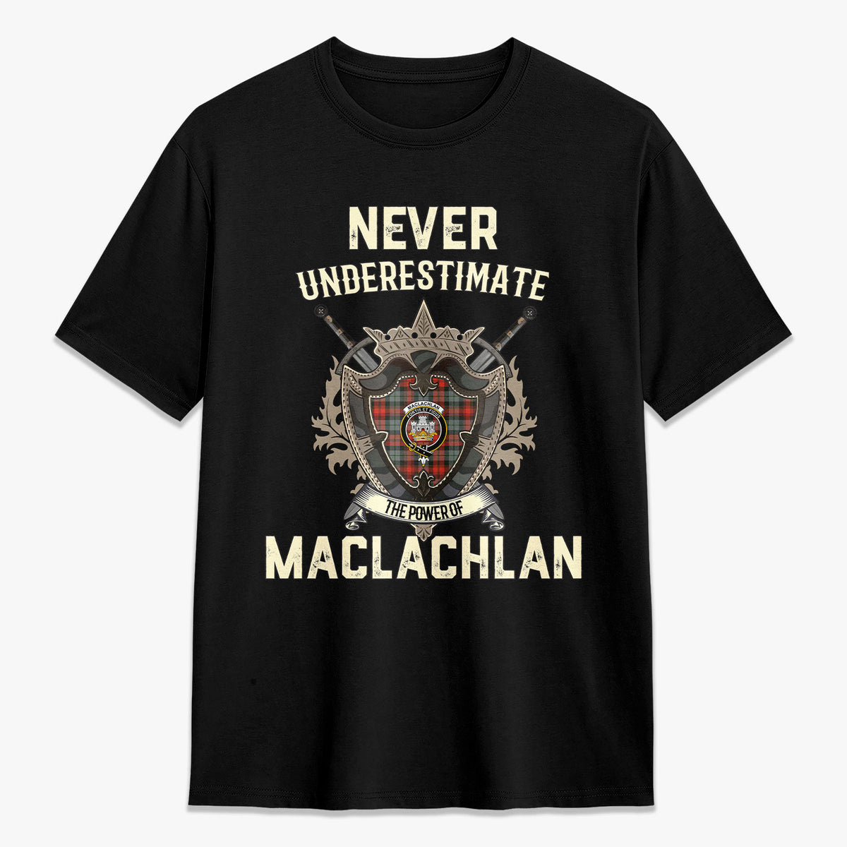 MacLachlan Weathered Tartan Crest 2D T-shirt - Never Underestimate Style