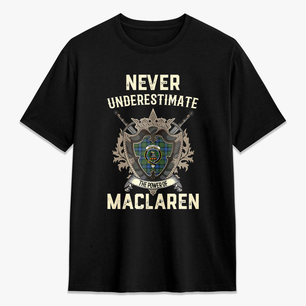MacLaren Ancient Tartan Crest 2D T-shirt - Never Underestimate Style