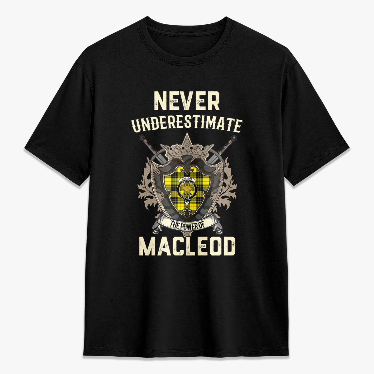MacLeod of Lewis Modern Tartan Crest 2D T-shirt - Never Underestimate Style