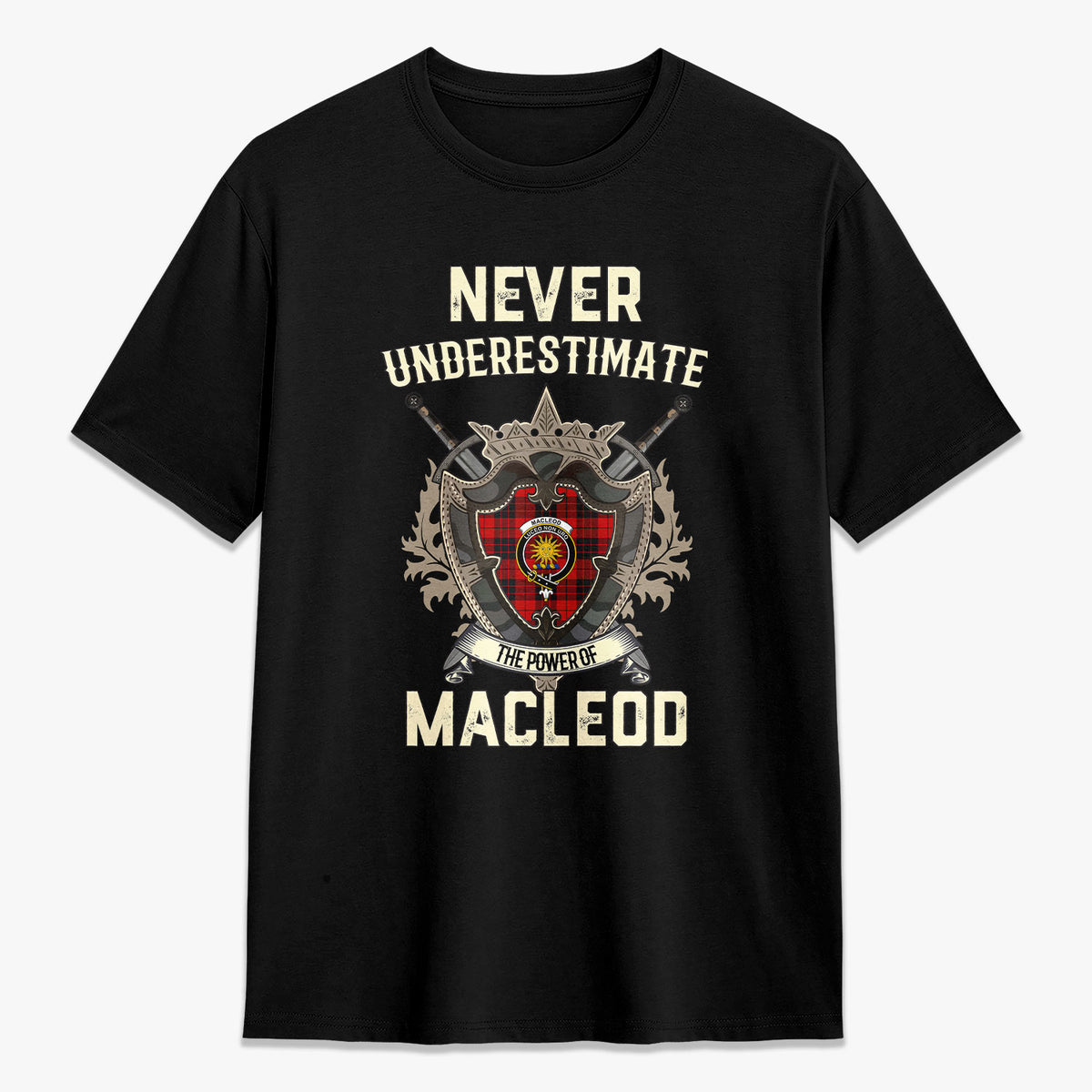 MacLeod of Raasay Tartan Crest 2D T-shirt - Never Underestimate Style