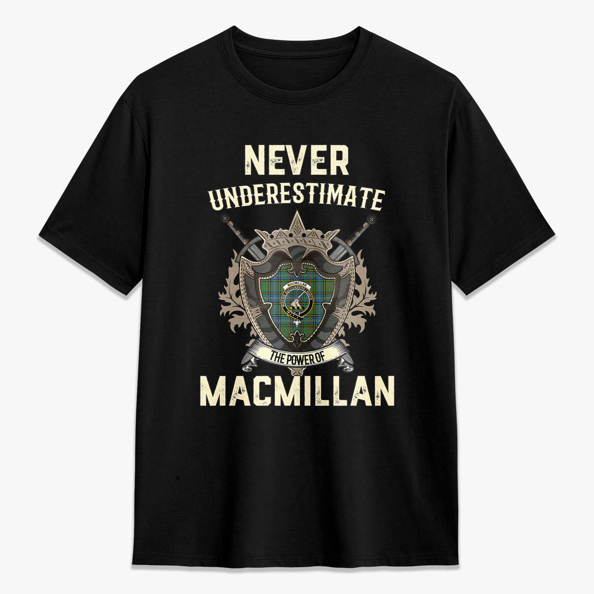 MacMillan Hunting Ancient Tartan Crest 2D T-shirt - Never Underestimate Style