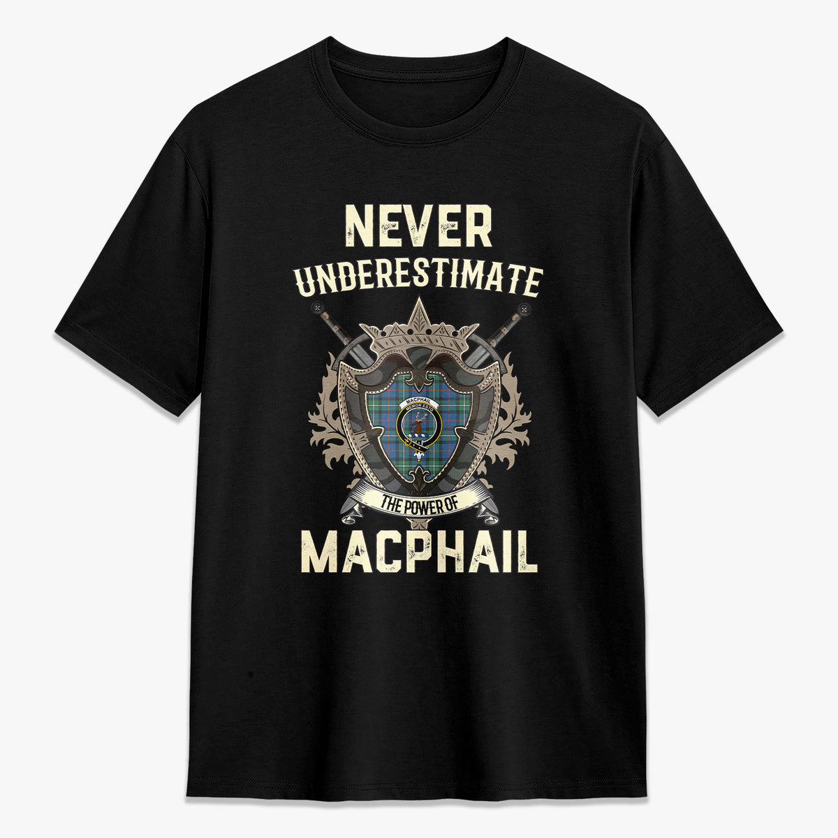 MacPhail Hunting Ancient Tartan Crest 2D T-shirt - Never Underestimate Style