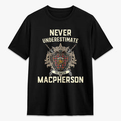 MacPherson Ancient Tartan Crest 2D T-shirt - Never Underestimate Style