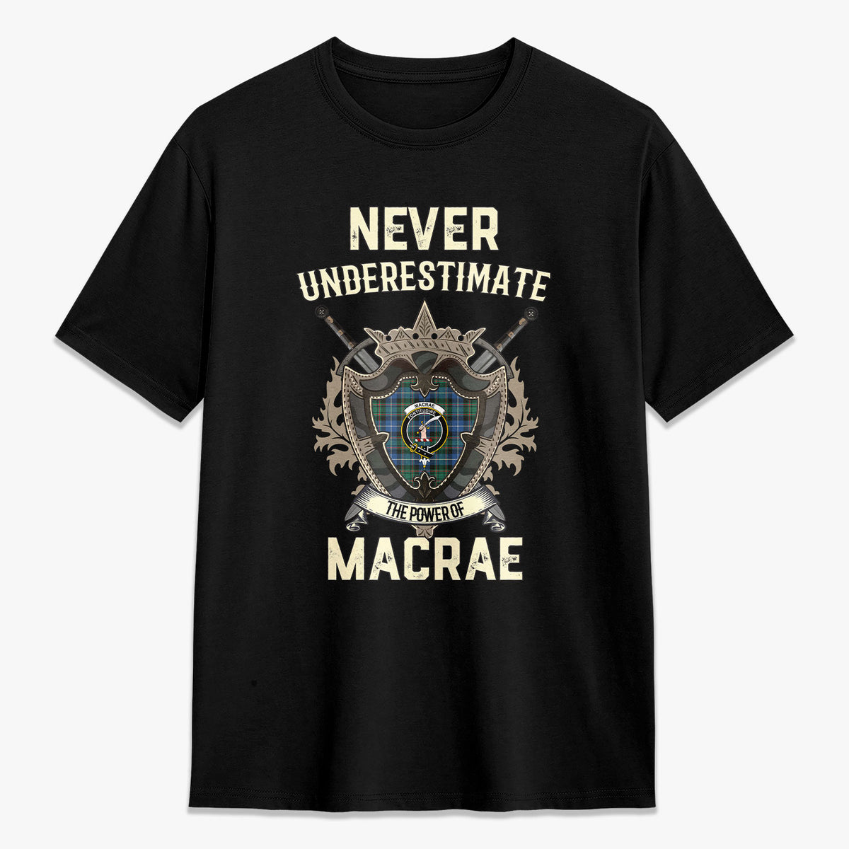 MacRae Hunting Ancient Tartan Crest 2D T-shirt - Never Underestimate Style