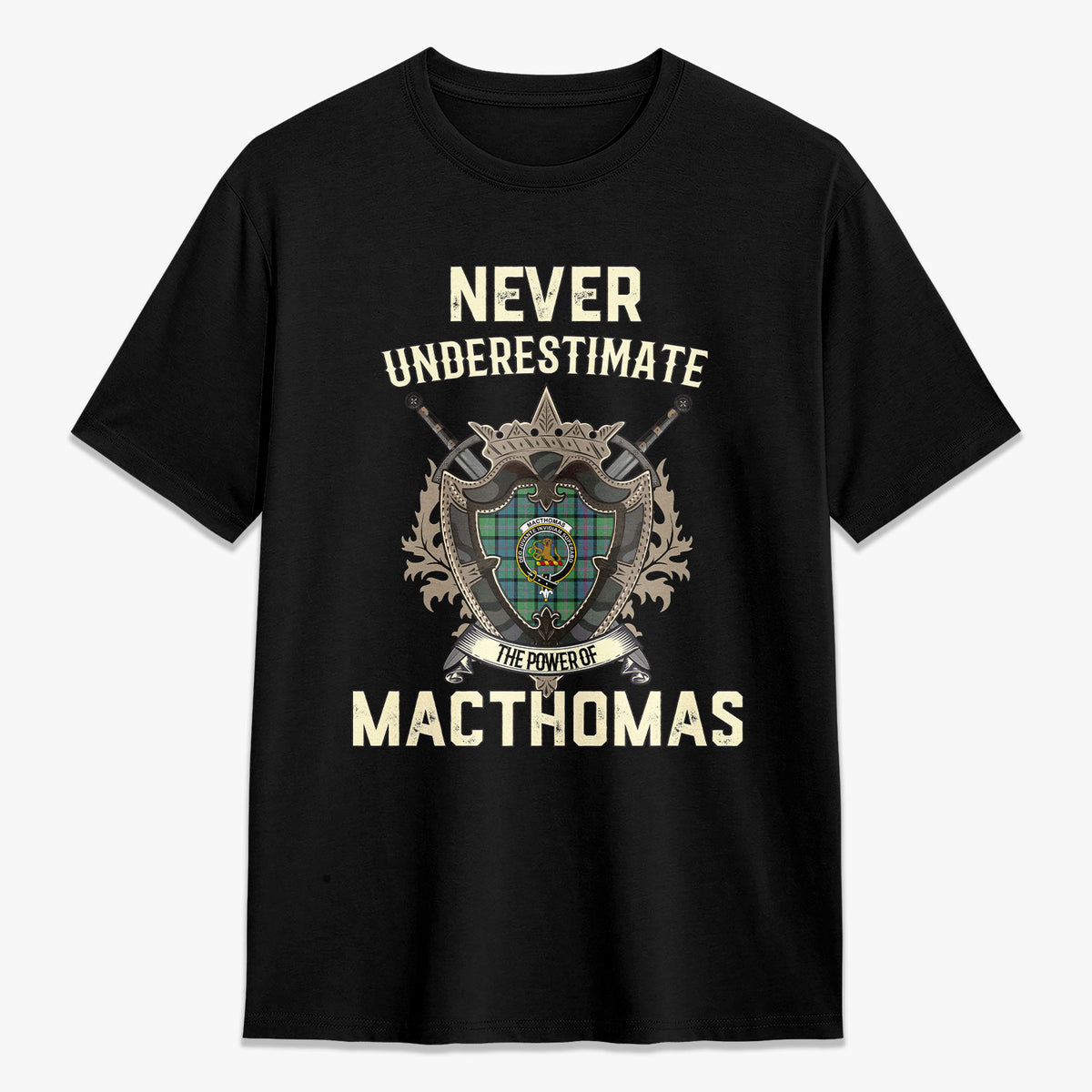 MacThomas Ancient Tartan Crest 2D T-shirt - Never Underestimate Style
