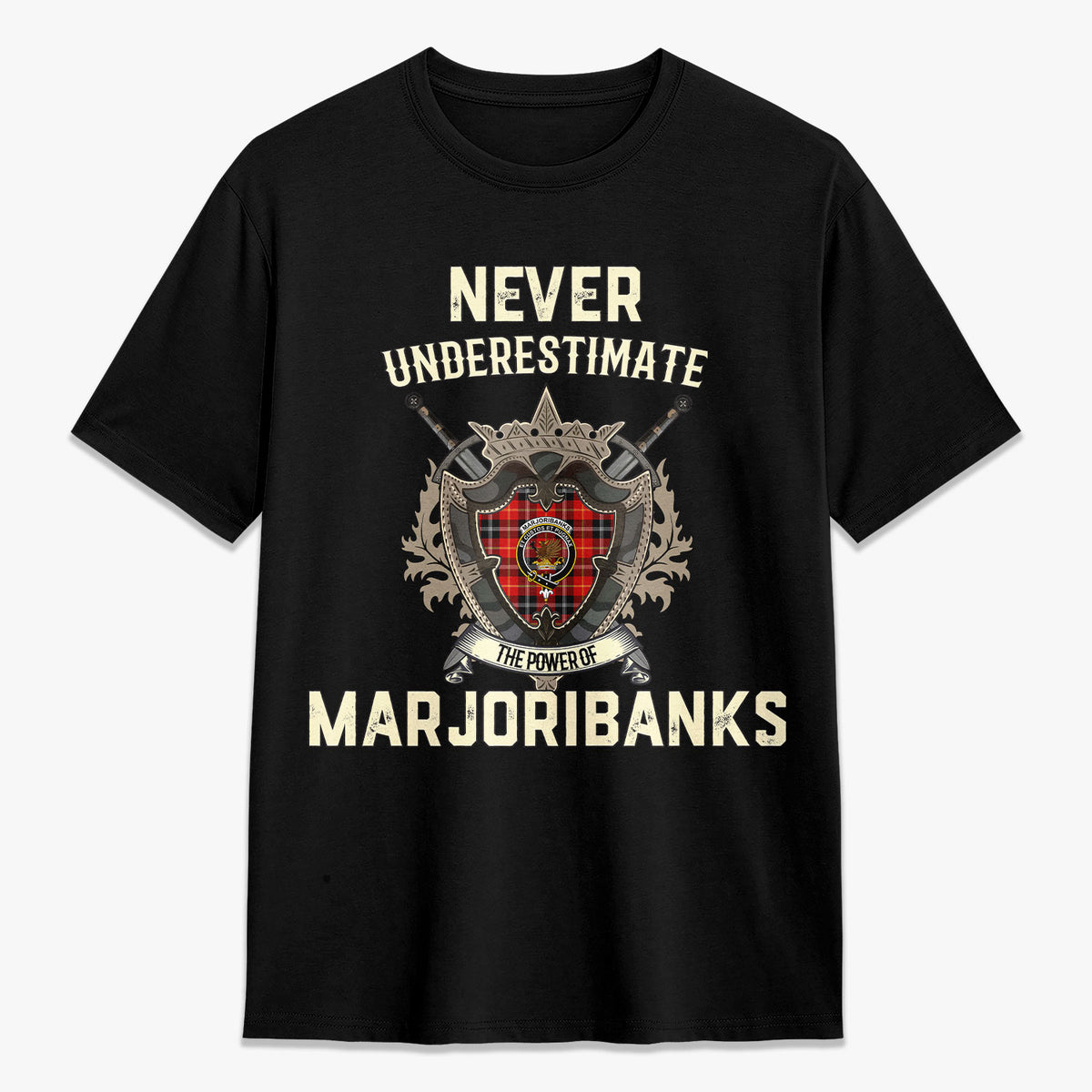 Marjoribanks Tartan Crest 2D T-shirt - Never Underestimate Style