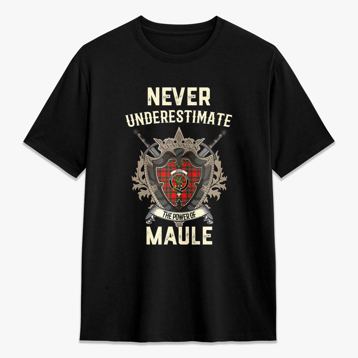 Maule Tartan Crest 2D T-shirt - Never Underestimate Style