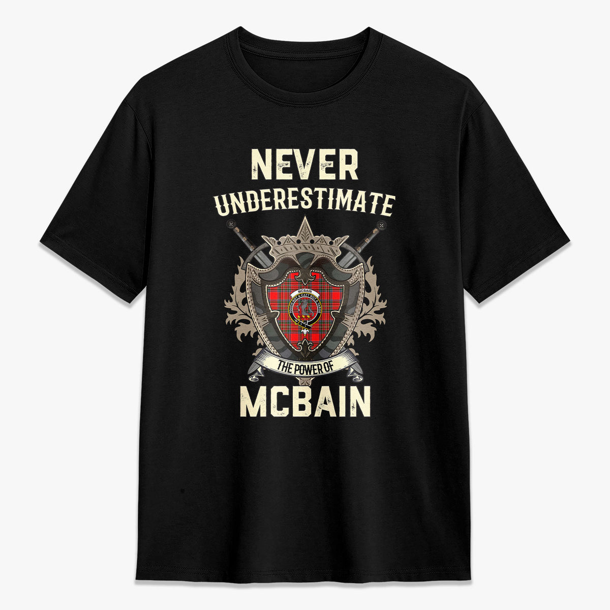 McBain Tartan Crest 2D T-shirt - Never Underestimate Style