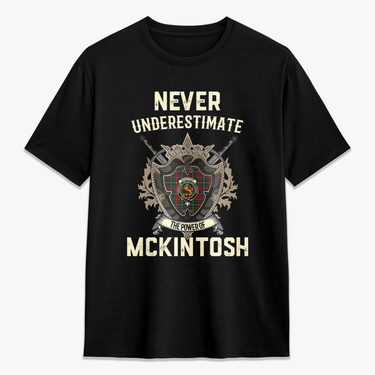 McKintosh Hunting Modern Tartan Crest 2D T-shirt - Never Underestimate Style