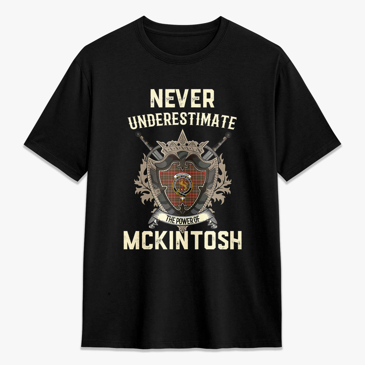 McKintosh Hunting Weathered Tartan Crest 2D T-shirt - Never Underestimate Style