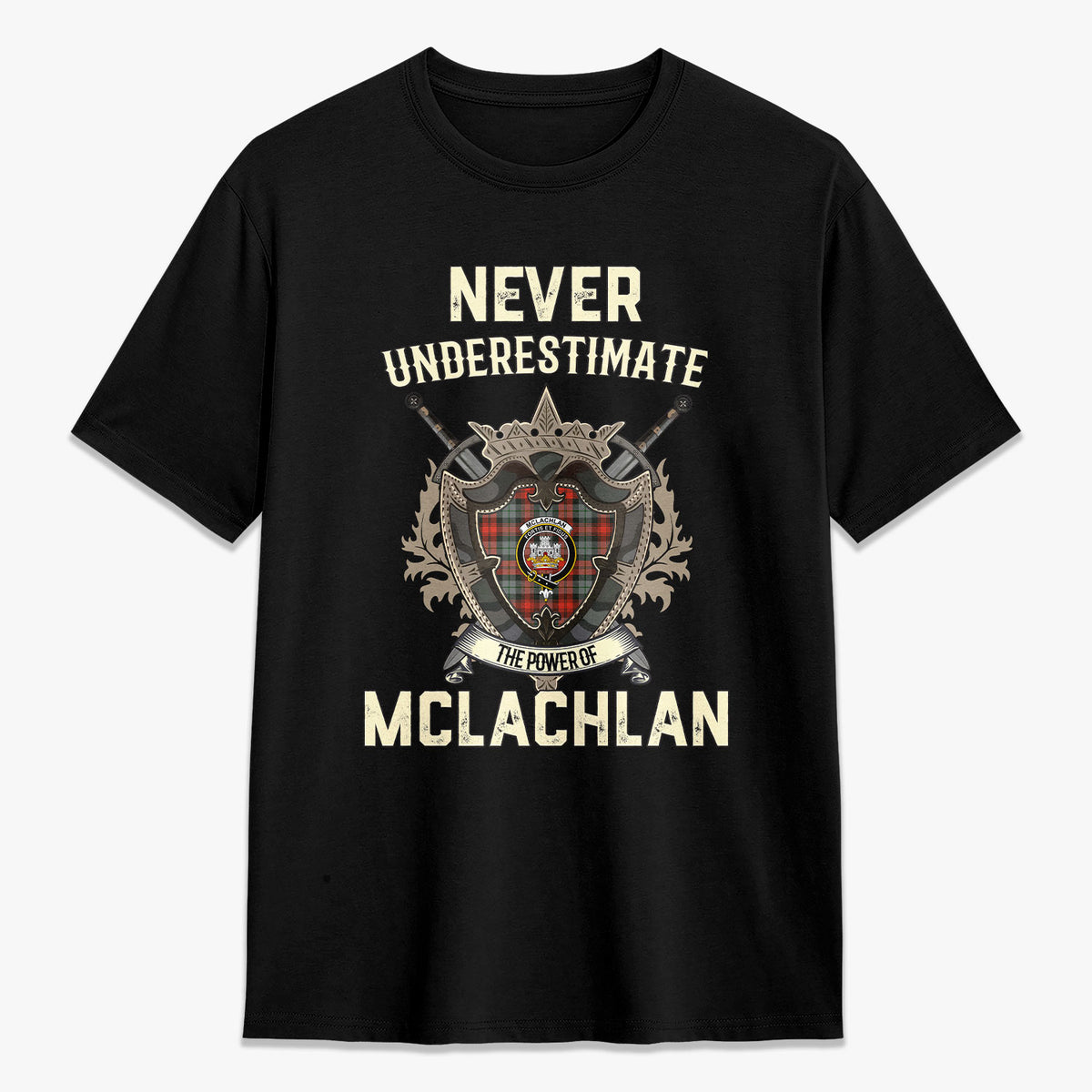 McLachlan Weathered Tartan Crest 2D T-shirt - Never Underestimate Style