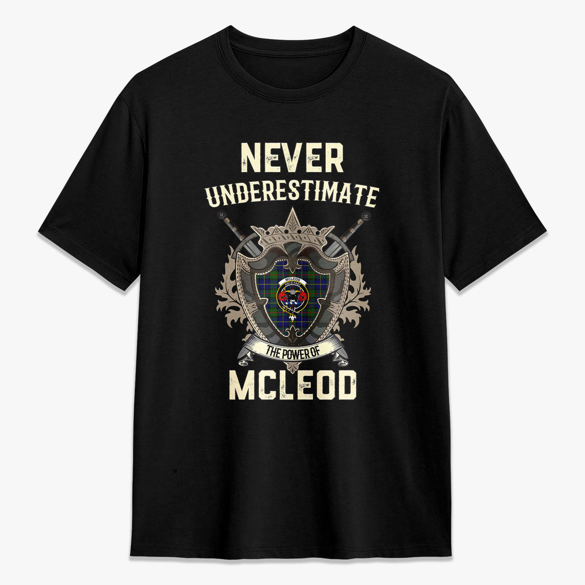 McLeod of Harris Modern Tartan Crest 2D T-shirt - Never Underestimate Style