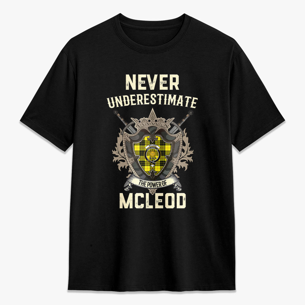 McLeod of Lewis Modern Tartan Crest 2D T-shirt - Never Underestimate Style