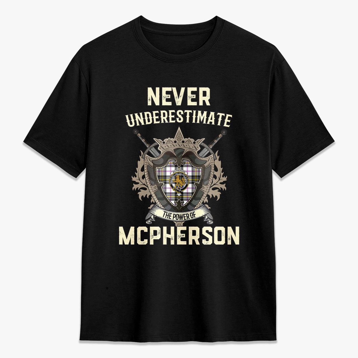 McPherson Dress Modern Tartan Crest 2D T-shirt - Never Underestimate Style