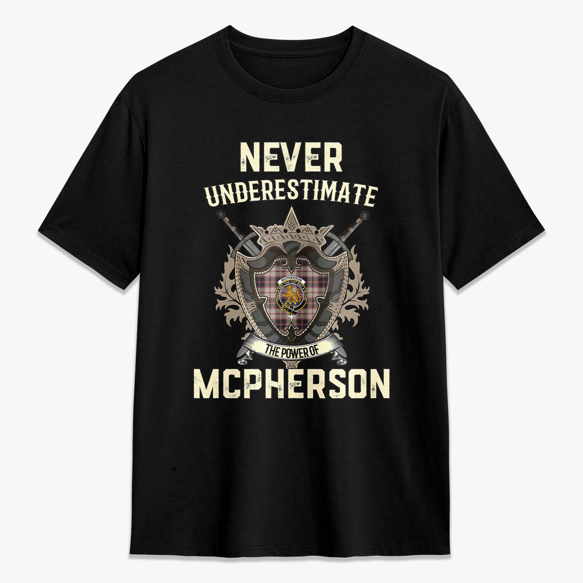 McPherson Hunting Ancient Tartan Crest 2D T-shirt - Never Underestimate Style