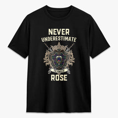 Rose Hunting Modern Tartan Crest 2D T-shirt - Never Underestimate Style