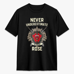Rose Modern Tartan Crest 2D T-shirt - Never Underestimate Style