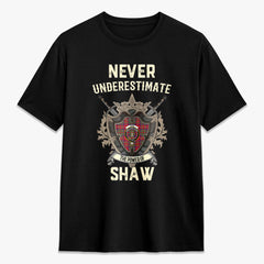 Shaw Red Modern Tartan Crest 2D T-shirt - Never Underestimate Style