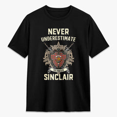 Sinclair Ancient Tartan Crest 2D T-shirt - Never Underestimate Style