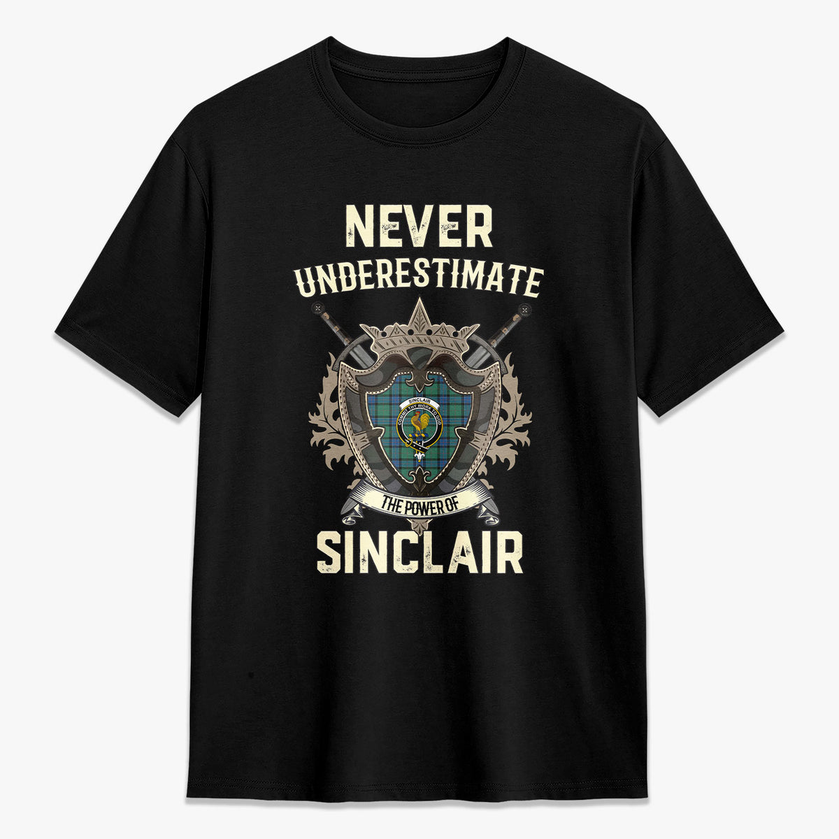 Sinclair Hunting Ancient Tartan Crest 2D T-shirt - Never Underestimate Style