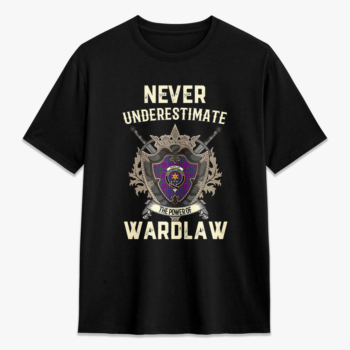Wardlaw Modern Tartan Crest 2D T-shirt - Never Underestimate Style